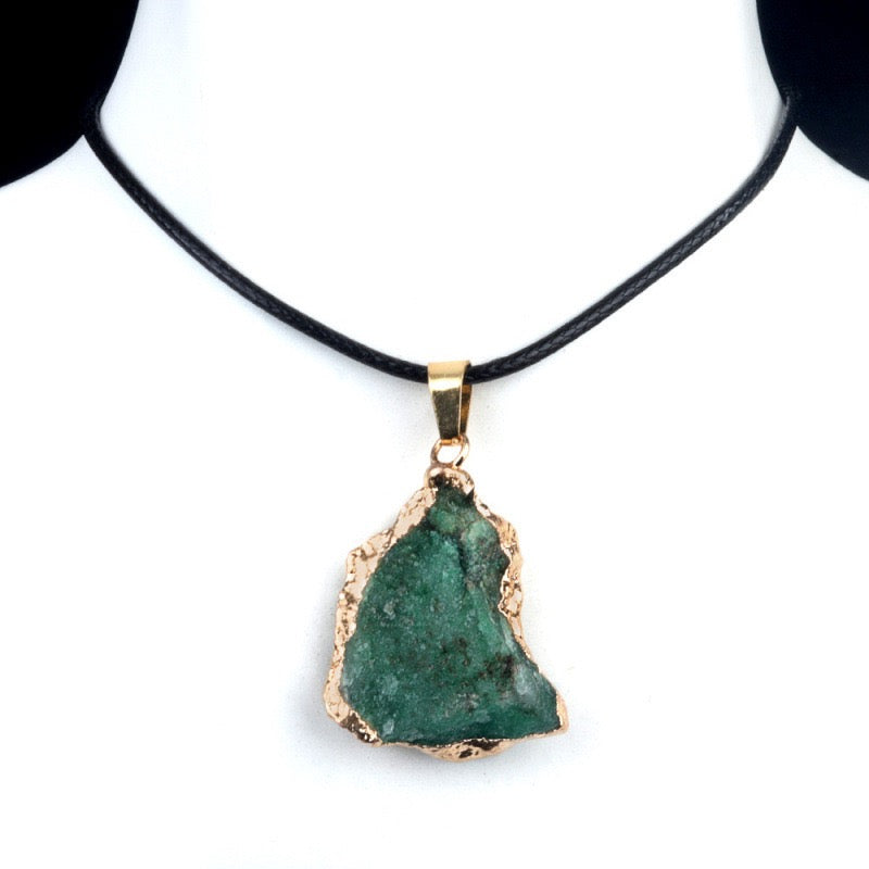 PREHNITE RAW CRYSTAL NECKLACE